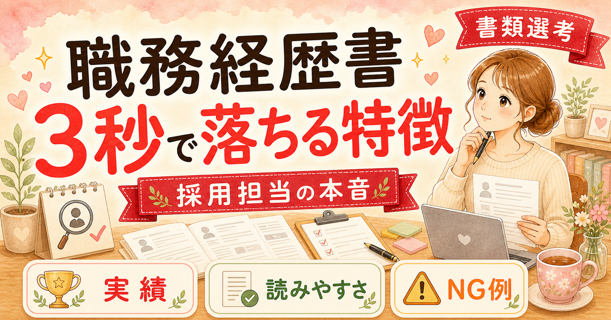 採用担当が3秒で落とす職務経歴書の特徴と正しい書き方