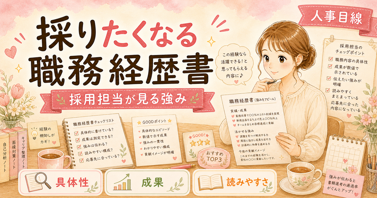 採用担当として「この人はぜひ採りたい」と思った職務経歴書の特徴
