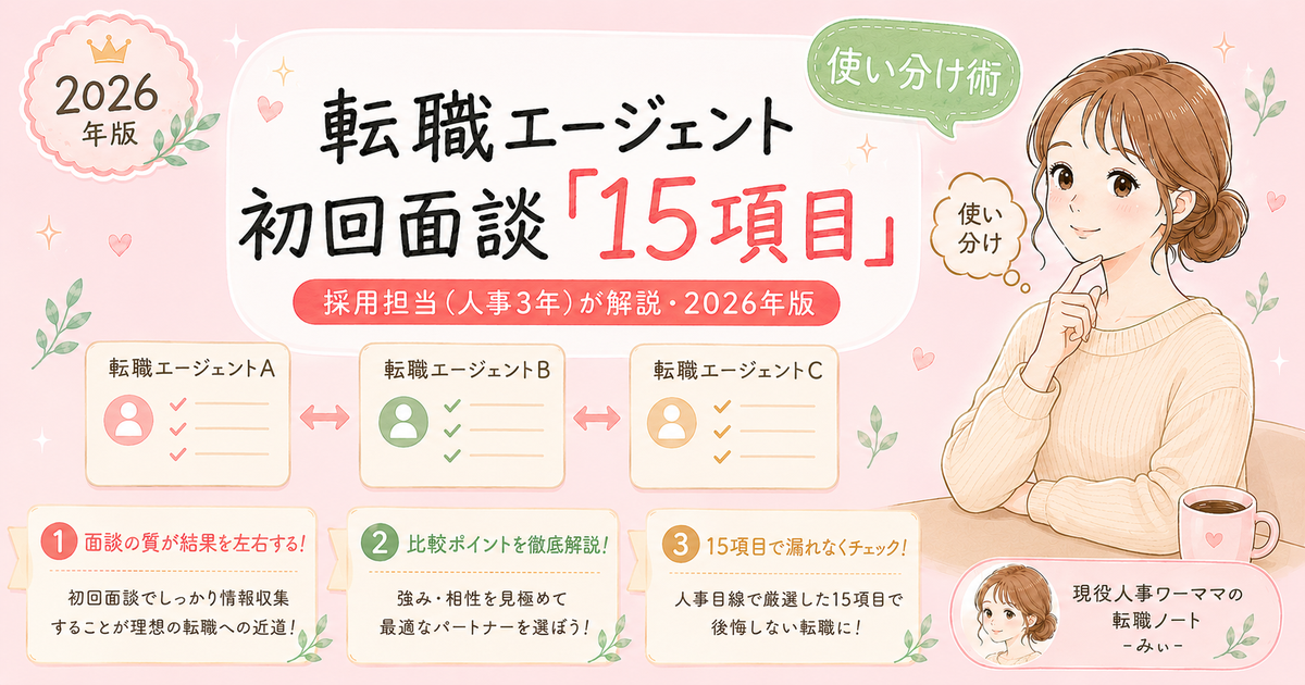 転職エージェント初回面談で聞かれる15項目【ワーママ向け正直回答テンプレ】